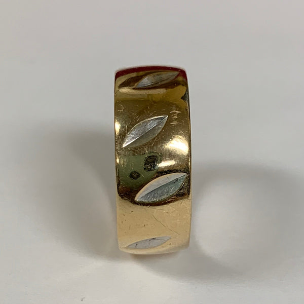 14k Two-Tone Gold Wide Band