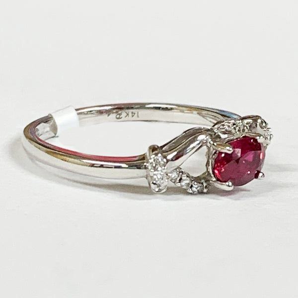 14K Diamond & Ruby Fashion Ring