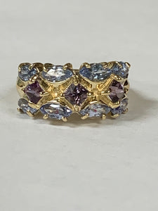 14k Purple / Ceylon Sapphire & Diamond Ring