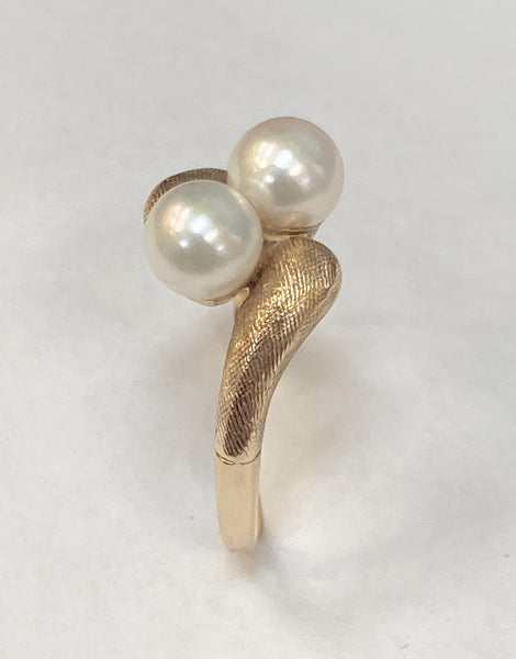 14k Cultured Pearl Bypass Ring