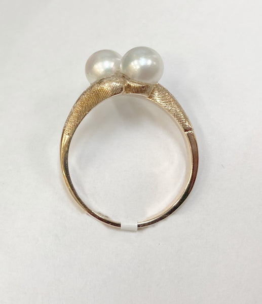 14k Cultured Pearl Bypass Ring