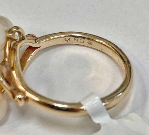 Vintage "MINGS" Five Pearl Ring