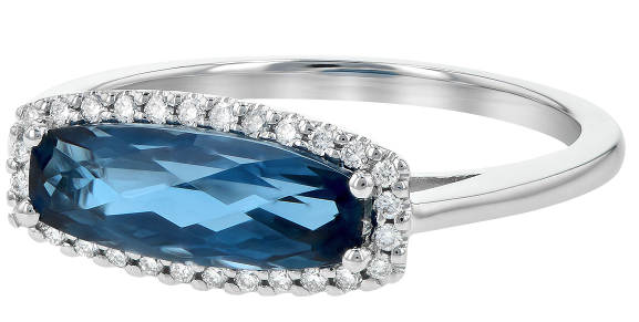 14K London Blue Topaz & Diamond Ring