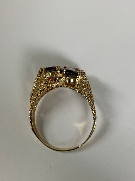 14k Yellow Gold (4) Oval Garnet Ring