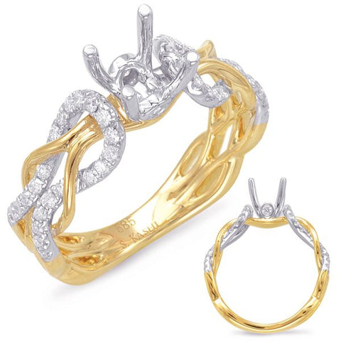 14K Two-Tone Diamond Semi-Mount Engagement Ring
