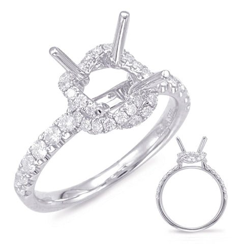 14K Diamond Halo Engagement Ring