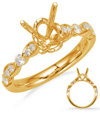 14K Diamond Oval Engagement Ring