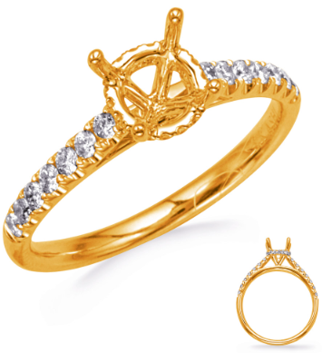 14K yellow gold Diamond Semi-Mount Engagement Ring