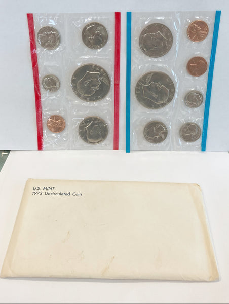 U.S. Mint 1973  Uncirculated Coin Set with Envelope