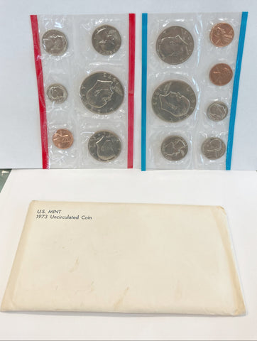 U.S. Mint 1973  Uncirculated Coin Set with Envelope