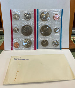 U.S. Mint 1976 Uncirculated Coin Set with Envelope