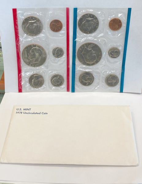 U.S. Mint 1978 Uncirculated Coin Set with Envelope