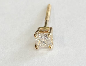 14KYG Princess Cut Single Diamond Stud