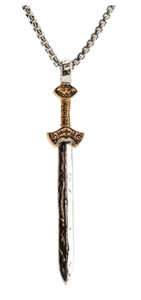Two-Tone Large Viking Sword Pendant