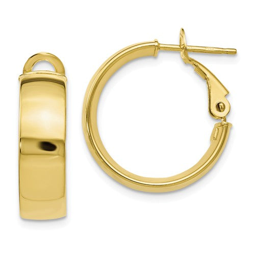 10k Yellow Gold Polished Omega Hoop Earrings
