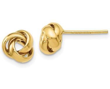 14k Love Knot Polished Post Earrings