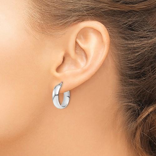 10KWG Polished Hinged Hoop Earrings