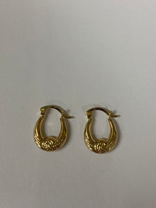 14k Small Fancy Hoop Earrings