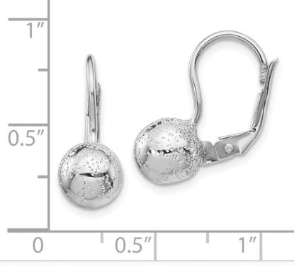 Sterling Silver Radiant Essence Ball Lever-Back Earrings
