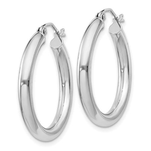 Sterling Silver Polished Round Hoop Earrings