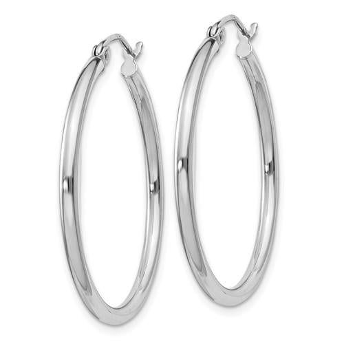 Sterling Silver Polished Round Hoop Earrings
