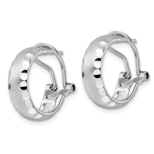Sterling Silver Radiant Essence Diamond Cut Omega-Back Earrings