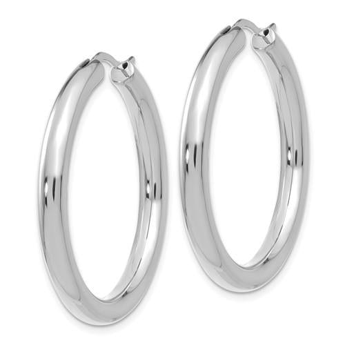 Sterling Silver Polished Tube Hoop Earrings
