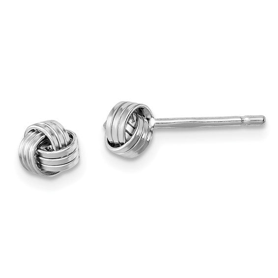 Sterling Silver Polished Twisted Knot Post Earrings