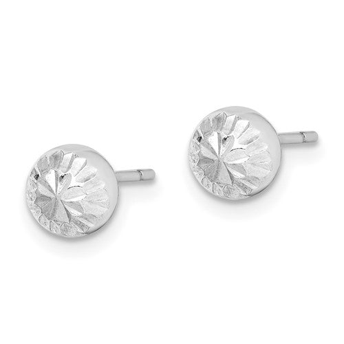 Sterling Silver Diamond Cut Ball Post Earrings