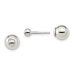 Sterling Silver Polished Front & Back Ball Post Earrings