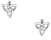 Sterling Trinity Knot Diamond Post Earrings