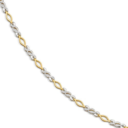 10k Two-Tone Diamond & Infinity Link Bracelet