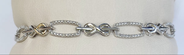 Sterling Silver Diamond Infinity Bracelet