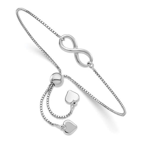 Sterling Silver Polished Infinity Adjustable Bracelet