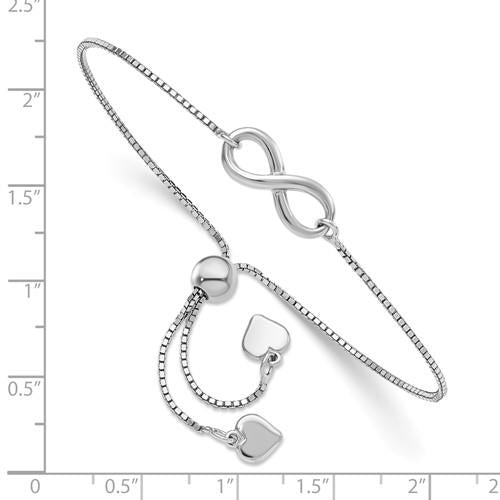 Sterling Silver Polished Infinity Adjustable Bracelet