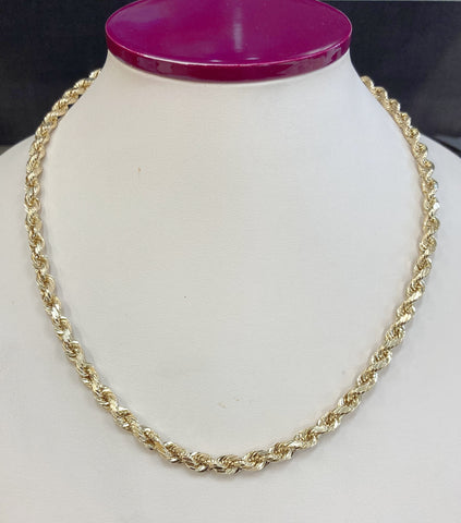 22" 14KYG Hollow Rope Chain