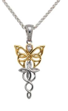 Sterling Silver & 10K Yellow Gold Butterfly Pendant