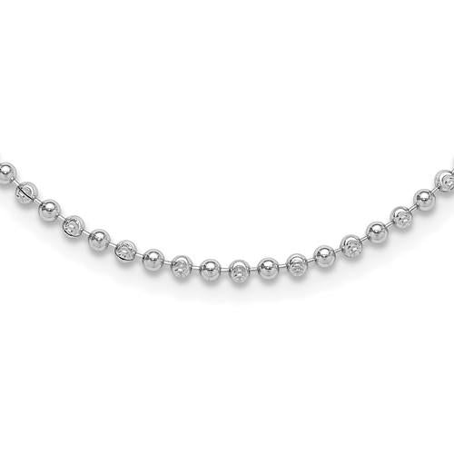 Sterling Silver Diamond Cut Beaded Necklace