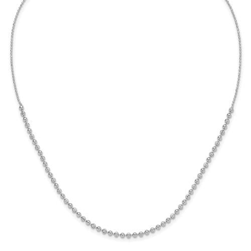 Sterling Silver Diamond Cut Beaded Necklace