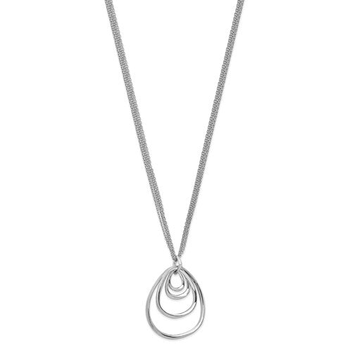 Sterling Silver Polished Multi-Strand Necklace