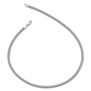 Sterling Silver Polished Flat Diamond Cut Spiga Necklace