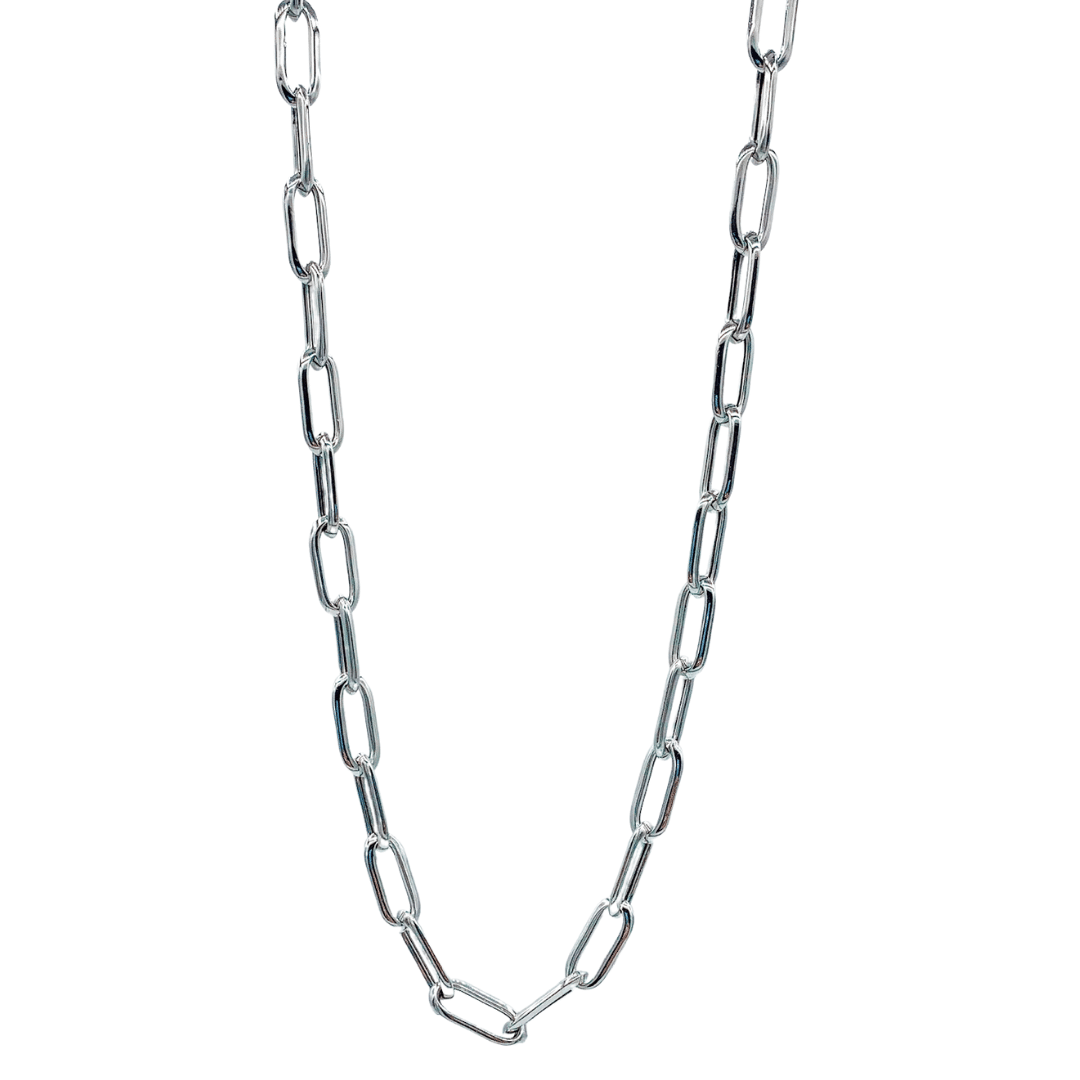 18" Sterling Silver Polished Paperclip Necklace