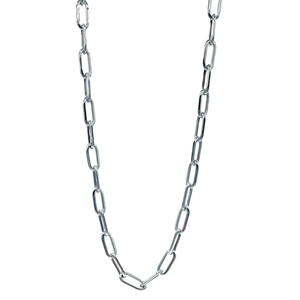 18" Sterling Silver Polished Paperclip Necklace