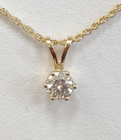 14KYG 1/2CT Solitaire Necklace