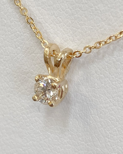 14KYG 1/4CT Diamond Solitaire Necklace