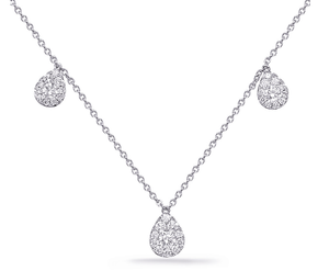 14k white gold Teardrop Diamond Necklace
