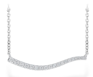 14K Diamond Wave Necklace