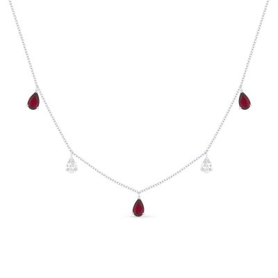 14K Diamond and Ruby Necklace