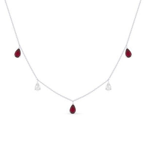 14K Diamond and Ruby Necklace