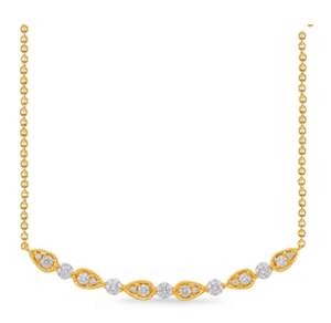 14K Milgrain Diamond Necklace